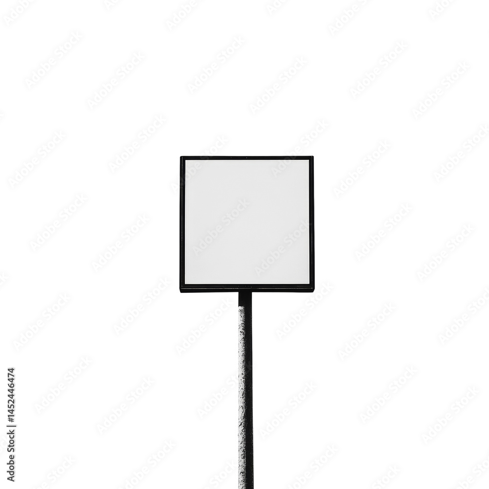 Poster Minimalist square signpost on a plain setting conveying message with clarity and simplicity