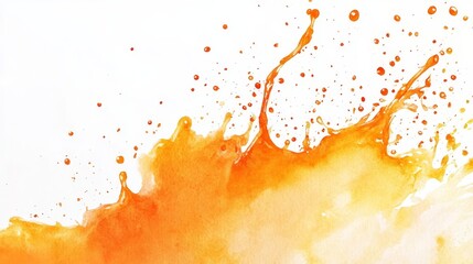 Orange Liquid Splash - Vibrant orange liquid splashing against a white background, creating a dynamic and energetic . Perfect for backgrounds or design elements