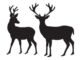 Deer silhouette, Deer icon vector illustration on white background