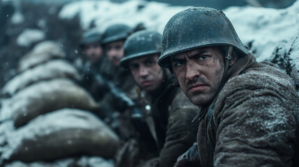 A creative asset designed around marines deployed in the arctic: braving bitter cold in full regalia, united under a respected military organization.