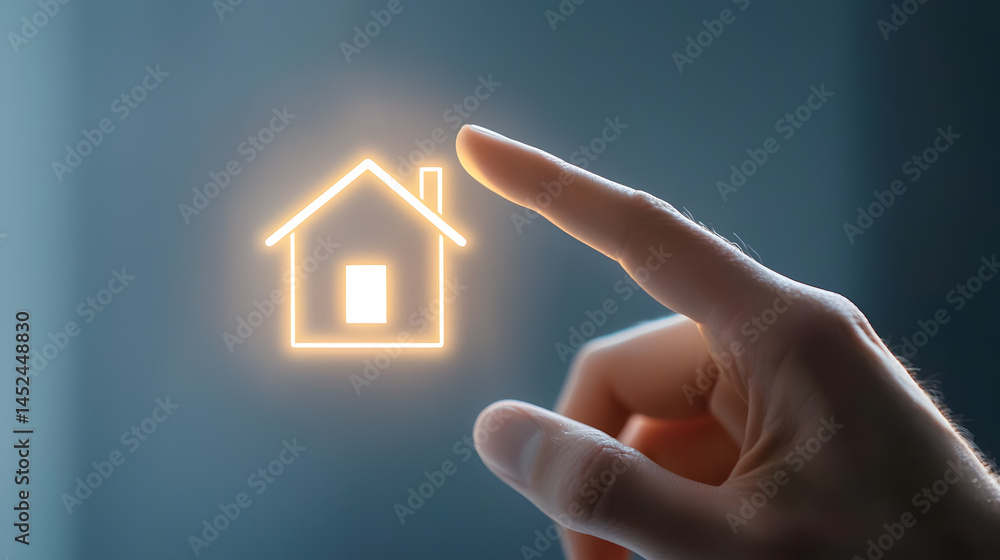 Poster hand gesture in midair abstract space digital interaction calm environment closeup view conceptual v