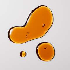 Sweet Almond Oil stain or vinegar drops texture 3d rendering view above on white background