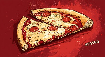 Fresh Pepperoni Pizza in Display Case  Hot and Delicious Fast Food Close-Up