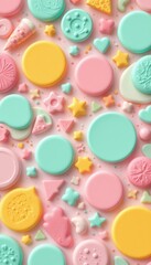 Obraz premium Pastel Candy Assortment Flat Lay