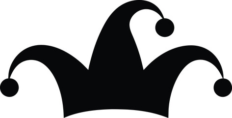 jester hat accessory icon vector illustration design graphic flat style black and white	