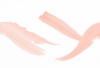 Minimalist peach, pink, blush, gold pastel brushstrokes on white background,  cosmetic,  white