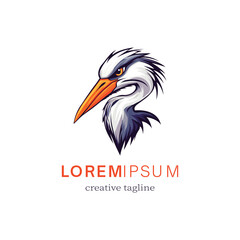 vector illustration of a swan, attractive, head, face, serene, premium, corporate, emblem, silhouette, tribal, elegance