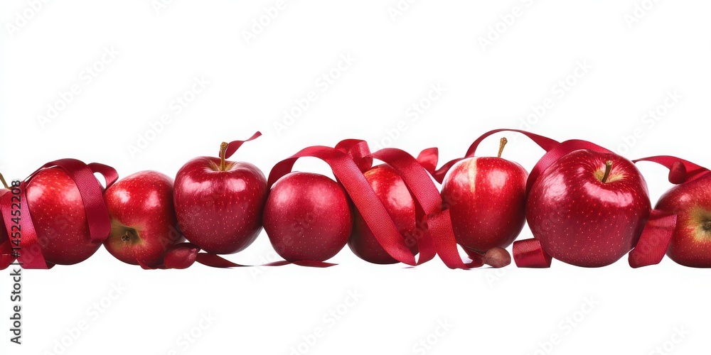 Poster apple cluster ribbon isolated with white background