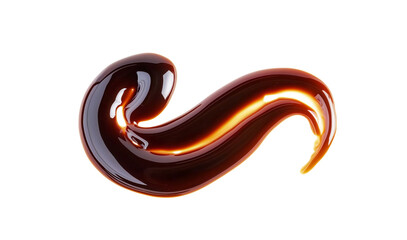 Obraz premium Dark fish sauce spill on transparent background, cutout