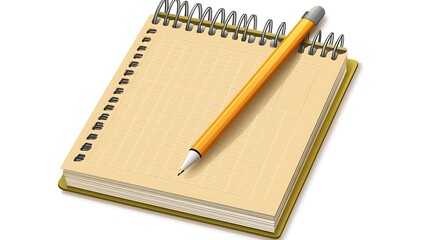 Spiral bound notepad with pencil