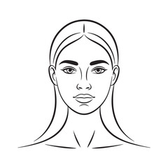 Beautiful woman face vector. Woman face silhouette icon. Vector illustration eps 10