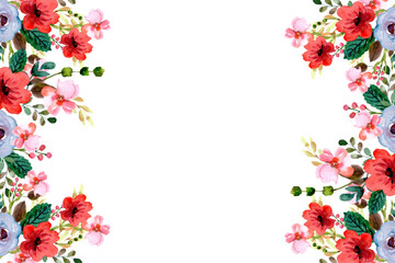 Watercolor flowers background vector for design.