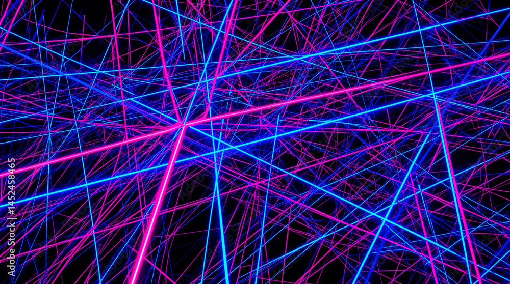 Poster neon lineage: a mesmerizing display of neon light streaks across a canvas of darkness, forming a com