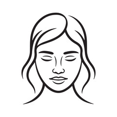 Woman black face vector. Woman face silhouette icon. Line art face. Vector illustration eps 10