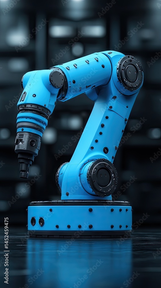 Aufkleber robotic arm showcases automation. futuristic assembly in precise operation, set against blur backgro