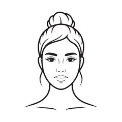 Set of different angles vector. Woman face silhouette icon. Vector illustration eps 10