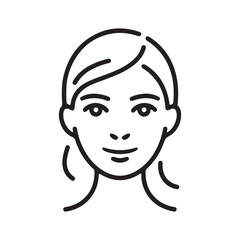 Obraz premium Single girl face icon vector. Woman face silhouette icon. Vector illustration eps 10