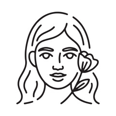 Single girl face icon vector. Woman face silhouette icon. Vector illustration eps 10