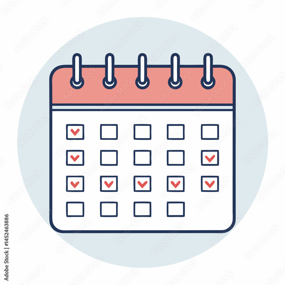 Aufkleber create a bold, vector illustration of a february calendar icon with thick, black strokes. design sho
