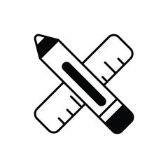 Pencil & Roller Vector icon