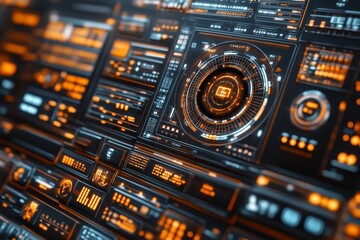 Obraz premium Futuristic digital dashboard interface