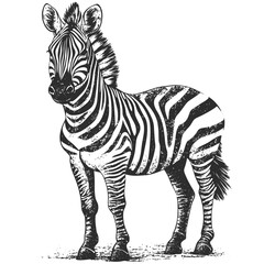 Rough wood block print zebra, black sketch, cute doodle, vintage animal illustration, hand drawn wild zebra art, safari animal vector, jungle wildlife, monochrome artwork