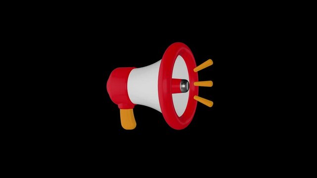 Promotion announcement with 3d animation megaphone