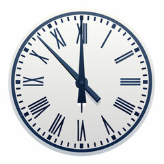 Create a bold, vector illustration of a clock striking midnight, emphasizing thick strokes and strong contrast.  The clock face should be highly visible.