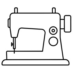 Minimal Sewing Machine Vector on White