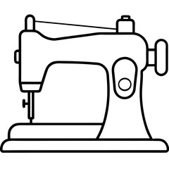 Minimal Sewing Machine Vector on White