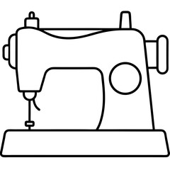 Minimal Sewing Machine Vector on White
