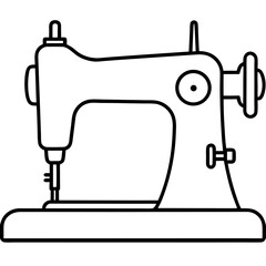 Minimal Sewing Machine Vector on White