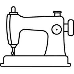Minimal Sewing Machine Vector on White