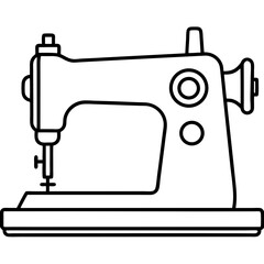 Minimal Sewing Machine Vector on White