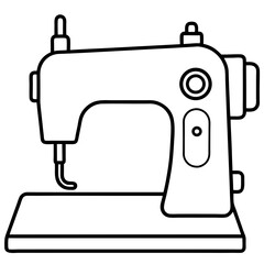 Minimal Sewing Machine Vector on White