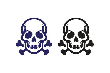 Illustration vector of skull icon, skull logo or sign on white background.