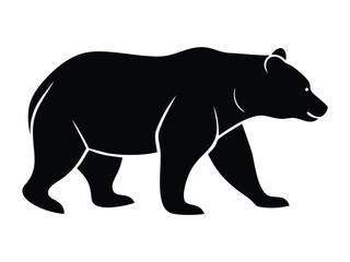 California Bear Black vector and Silhouette vector illustration of a wild bear, a mammal animal in nature