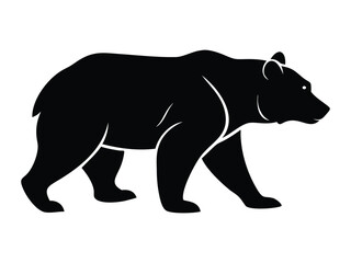 California Bear Black vector and Silhouette vector illustration of a wild bear, a mammal animal in nature