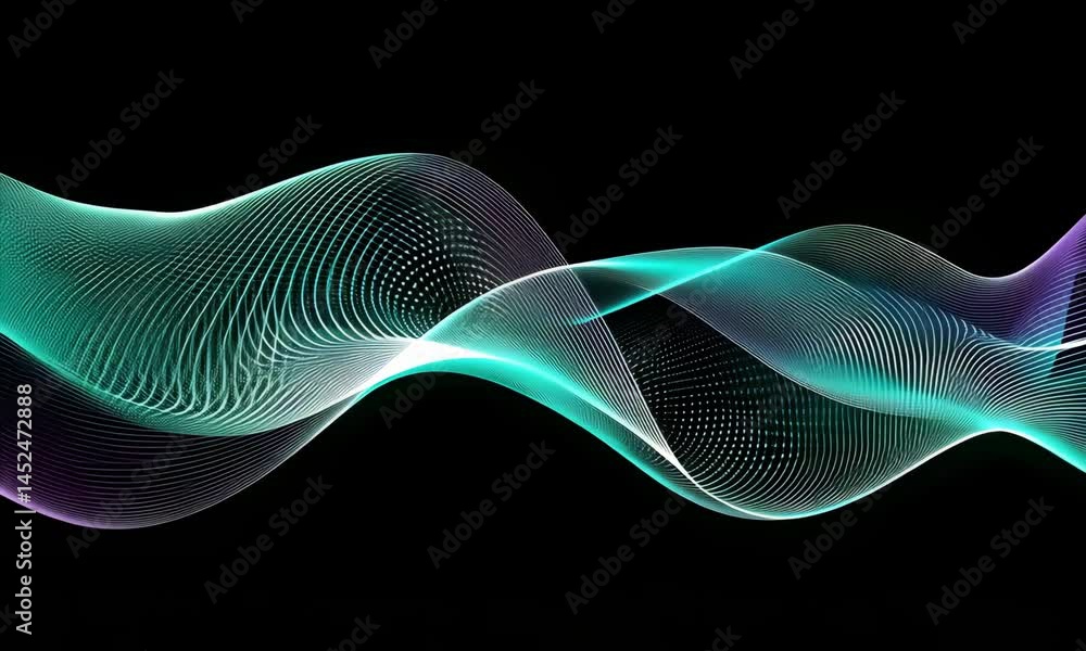 Poster dynamic wavy line motion with vibrant colors and smooth flowing curves