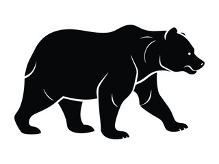 California Bear Black vector and Silhouette vector illustration of a wild bear, a mammal animal in nature