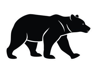 California Bear Black vector and Silhouette vector illustration of a wild bear, a mammal animal in nature