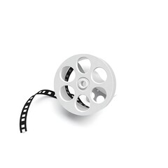 Obraz premium White film reel with extended black strip