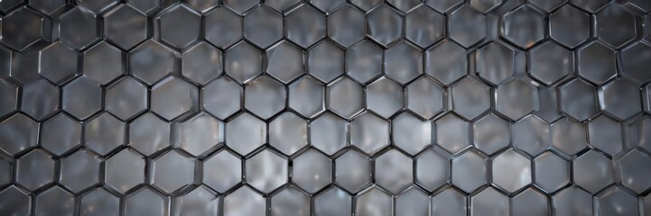 Fototapeta premium Abstract hexagonal backdrop, metallic sheen and gleam , texture, steel
