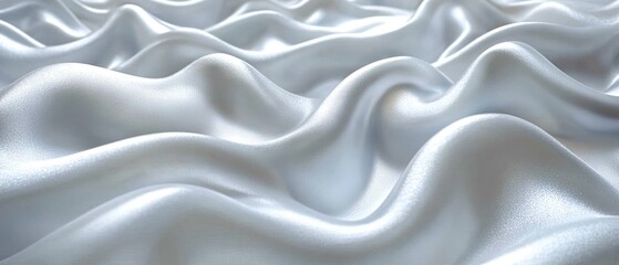Fototapeta premium Abstract white fabric with elegant waves and smooth texture, creating a soothing and luxurious backdrop