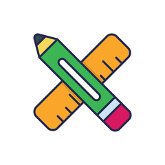 Pencil & Roller Vector icon
