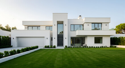 Striking Modern Villa With Sleek Lines And Lush Green Lawn