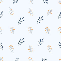 Seamless floral pattern. Idea for fabric, tablecloth pattern, wrapping paper, gift paper. Print ditsy. Motives are scattered randomly. Flower pattern background. cute pattern.