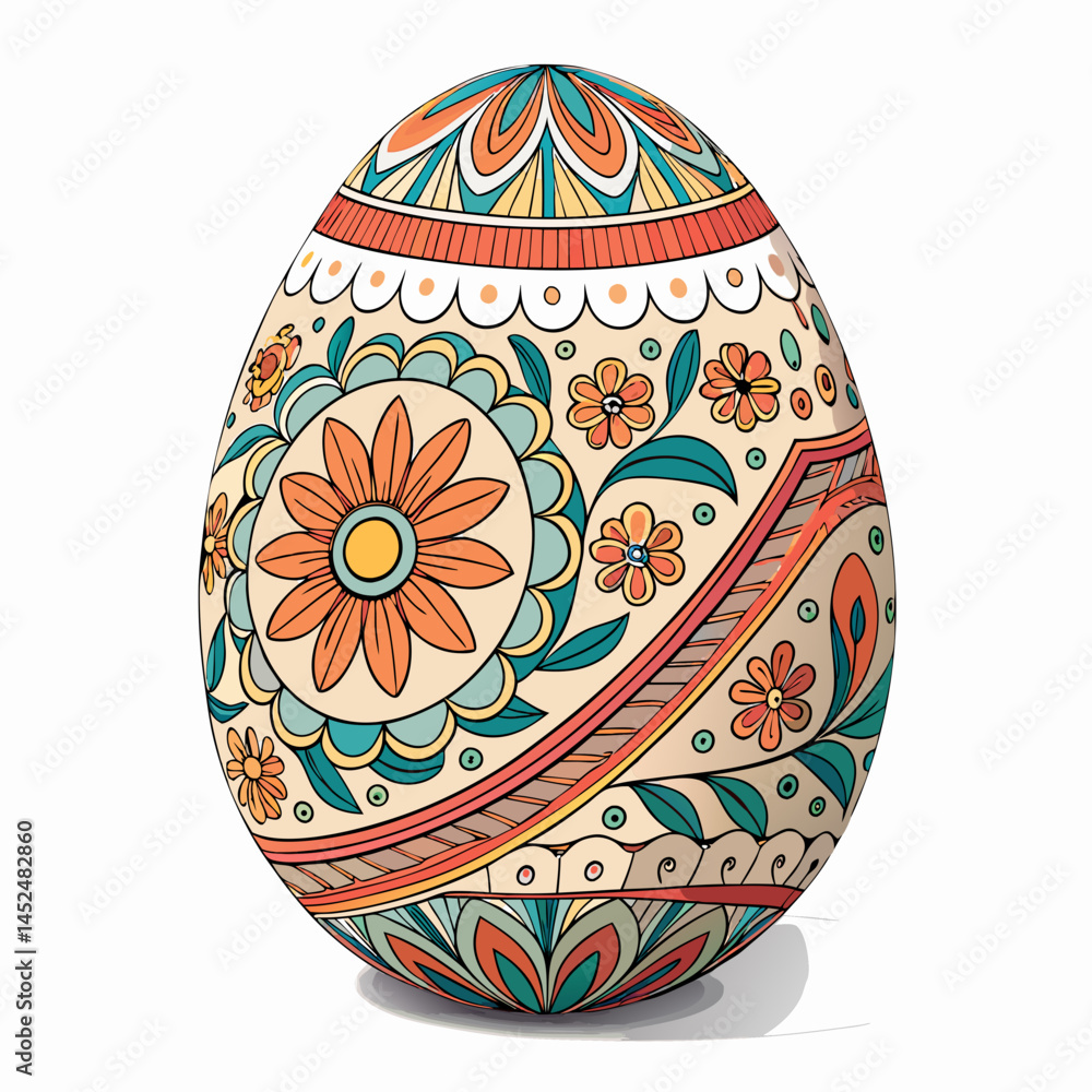 Poster create a vector illustration of a bold-stroked easter egg, featuring a simple, clean design. include