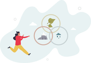 Human and nature. environment concept. character life .