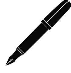 black pen isolated silhouette on white background.Office icon set.